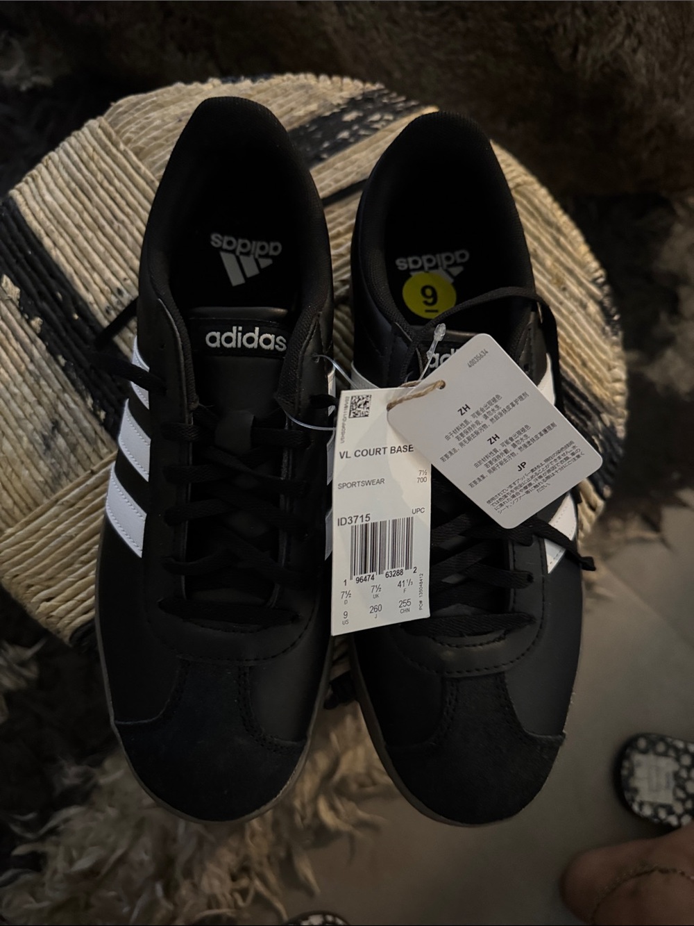 adidas VL Court Base Black White Sneakers